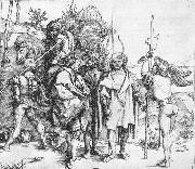 Albrecht Durer, Five Lansquenets and an Oriental on Horseback